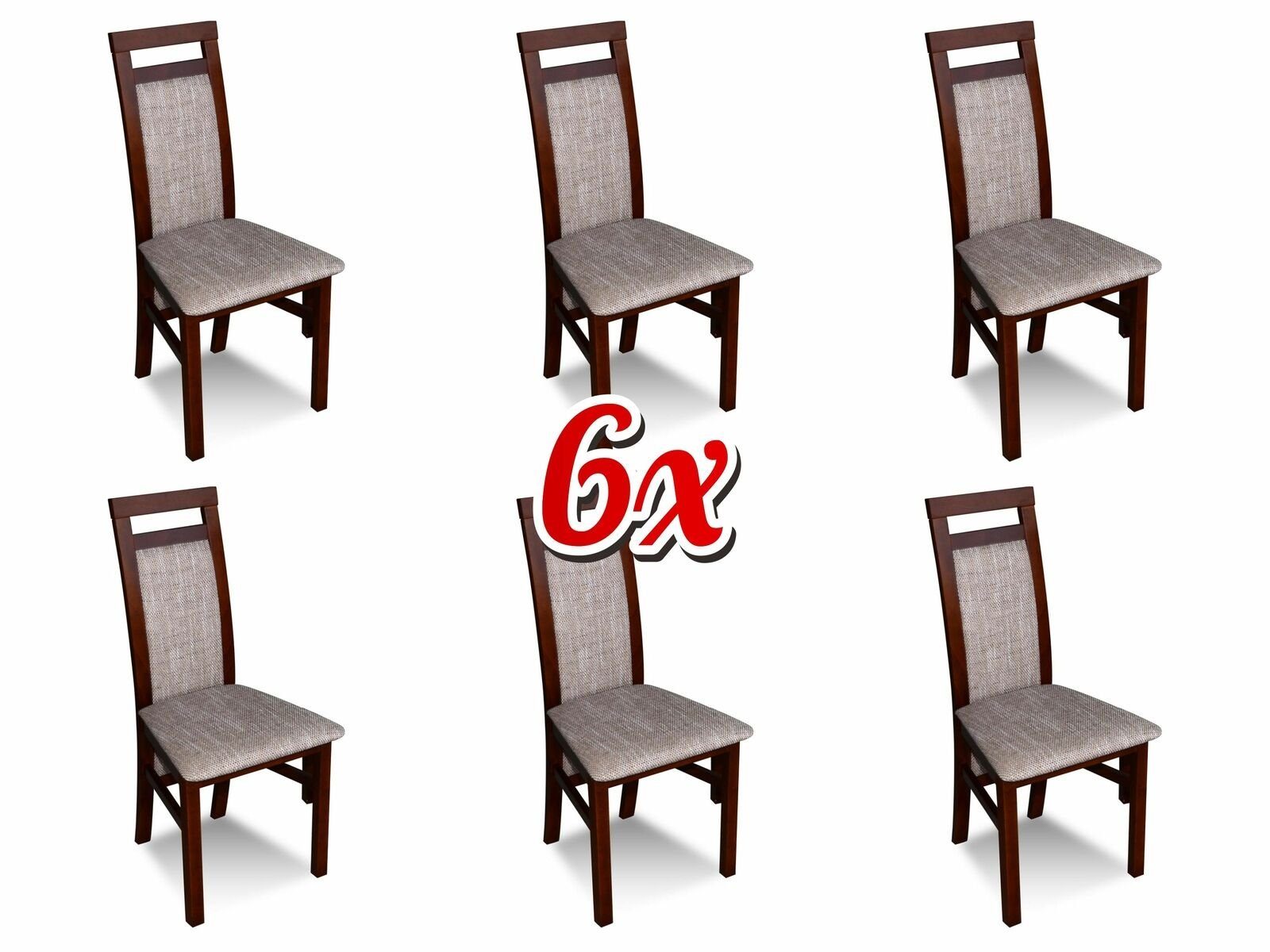 Esszimmer Lehnstuhl Stühle Stuhl, 6x Komplette Lehn Gruppen Set JVmoebel Garnitur Stuhlgruppe