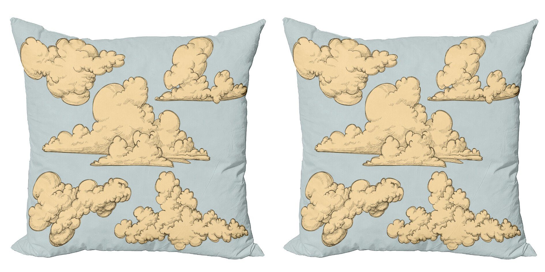 Kissenbezüge Modern Accent Doppelseitiger Digitaldruck, Abakuhaus (2 Stück), Kids Cartoon Fluffy Clouds Kunst
