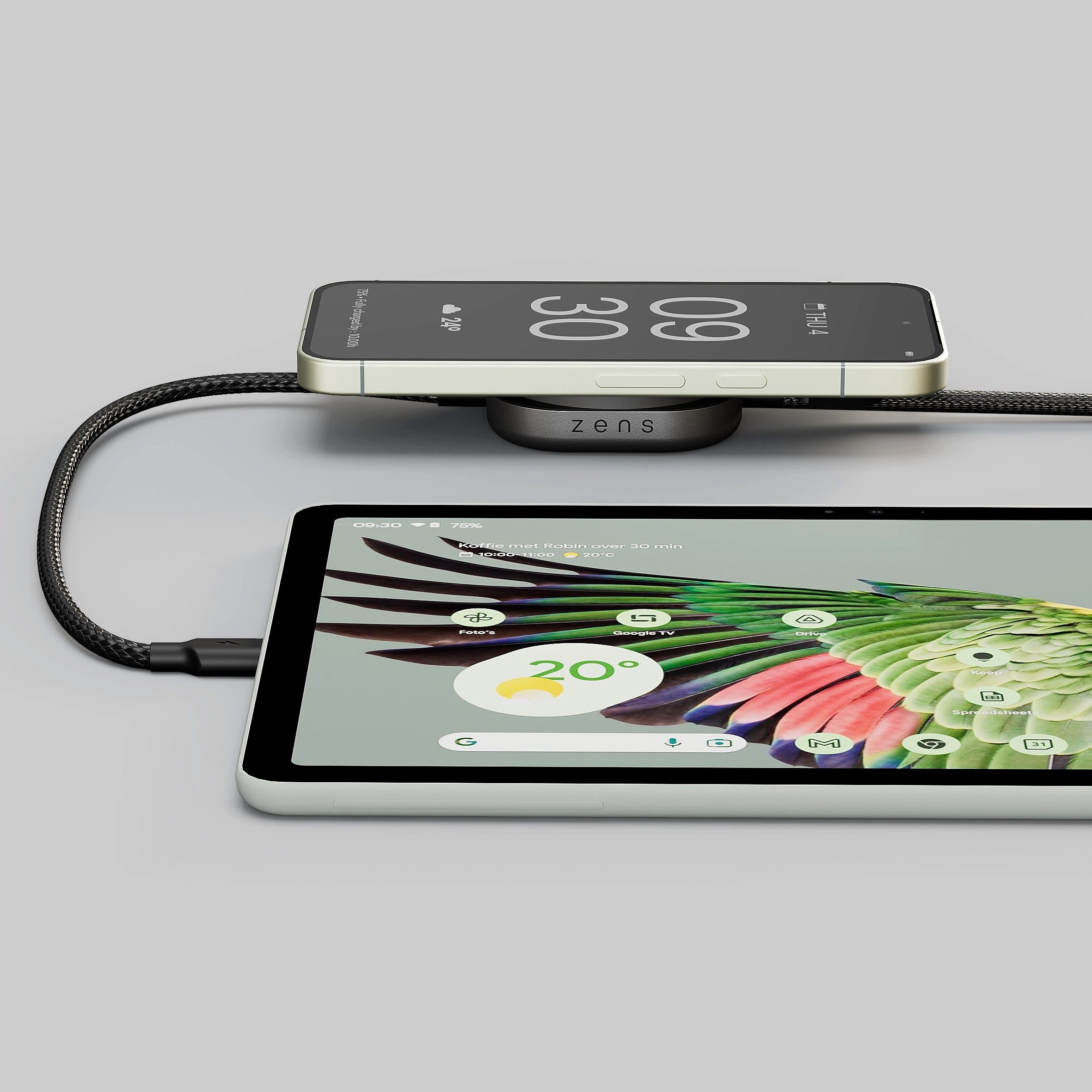 Zens Charging Cable USB C-C Pro 2, schwarz Powerbank