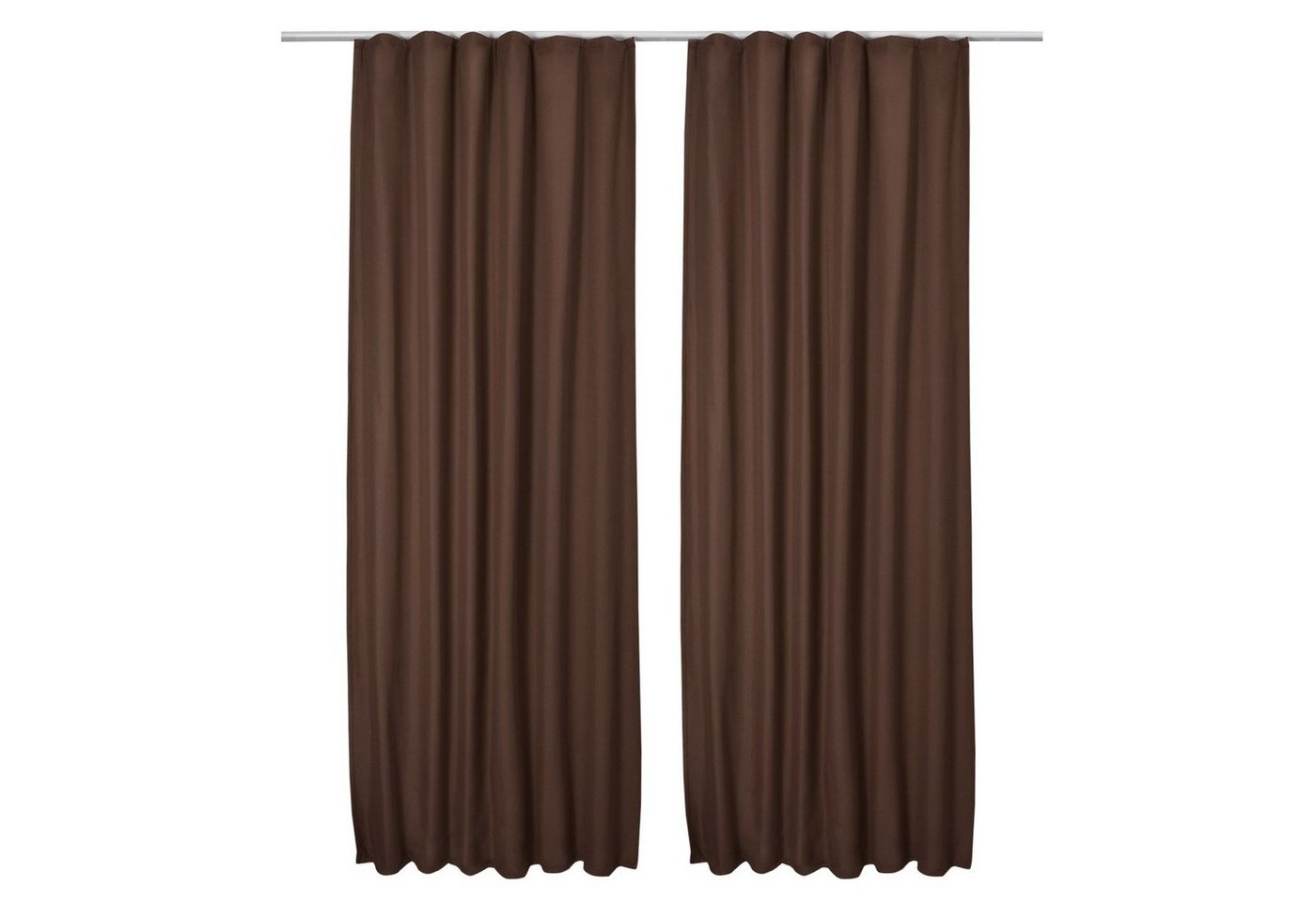 Beautissu Vorhang 2er Set Thermovorhang Gardine Braun Amelie TK, 140x245cm, Vorhang isolierend Kälte- & Hitzeschutz Universalband Verdunkelnd