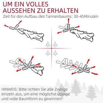 HOMCOM Künstlicher Weihnachtsbaum Christbaum 1000 Zweige Metallfuß PVC, Kunsttanne, 115 x 180 cm (BxH), grün