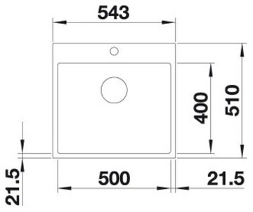 Blanco Granitspüle SUBLINE 500-IF/A SteelFrame, eckig, 51/54 cm, (1 St), erhältlich in mehreren Farben