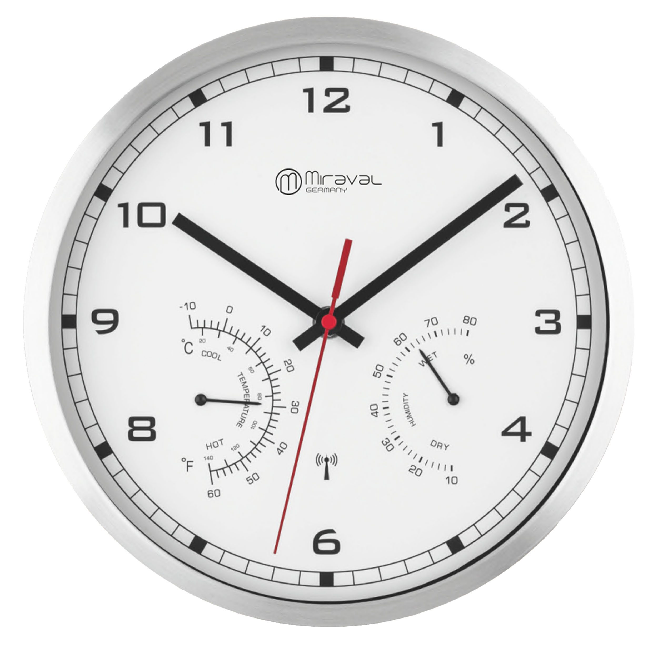 Miraval Funkwanduhr Funkwanduhr Thermometer Metallrahmen günstig online kaufen