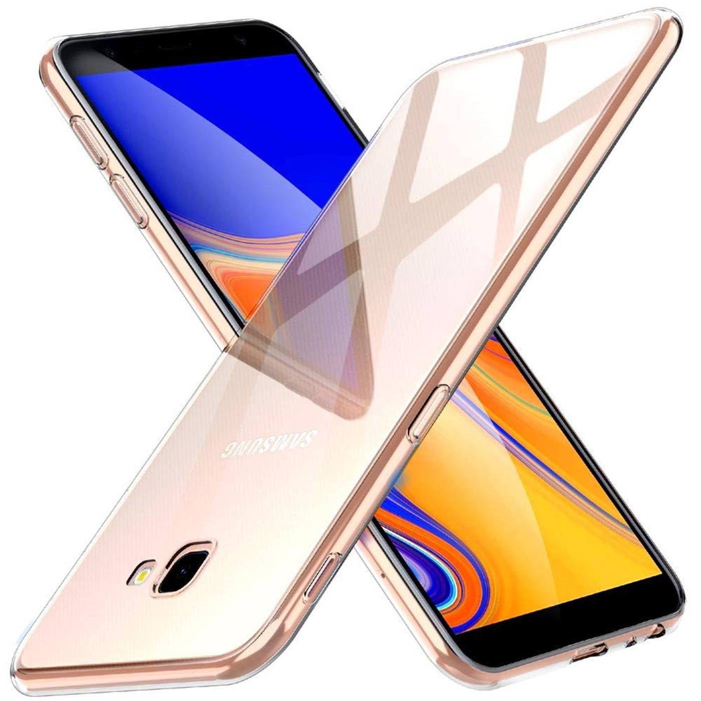 CoolGadget Handyhülle Transparent Ultra Slim Case für Samsung Galaxy J4 Plus 6 Zoll, Silikon Hülle Dünne Schutzhülle für Samsung J4+ Hülle