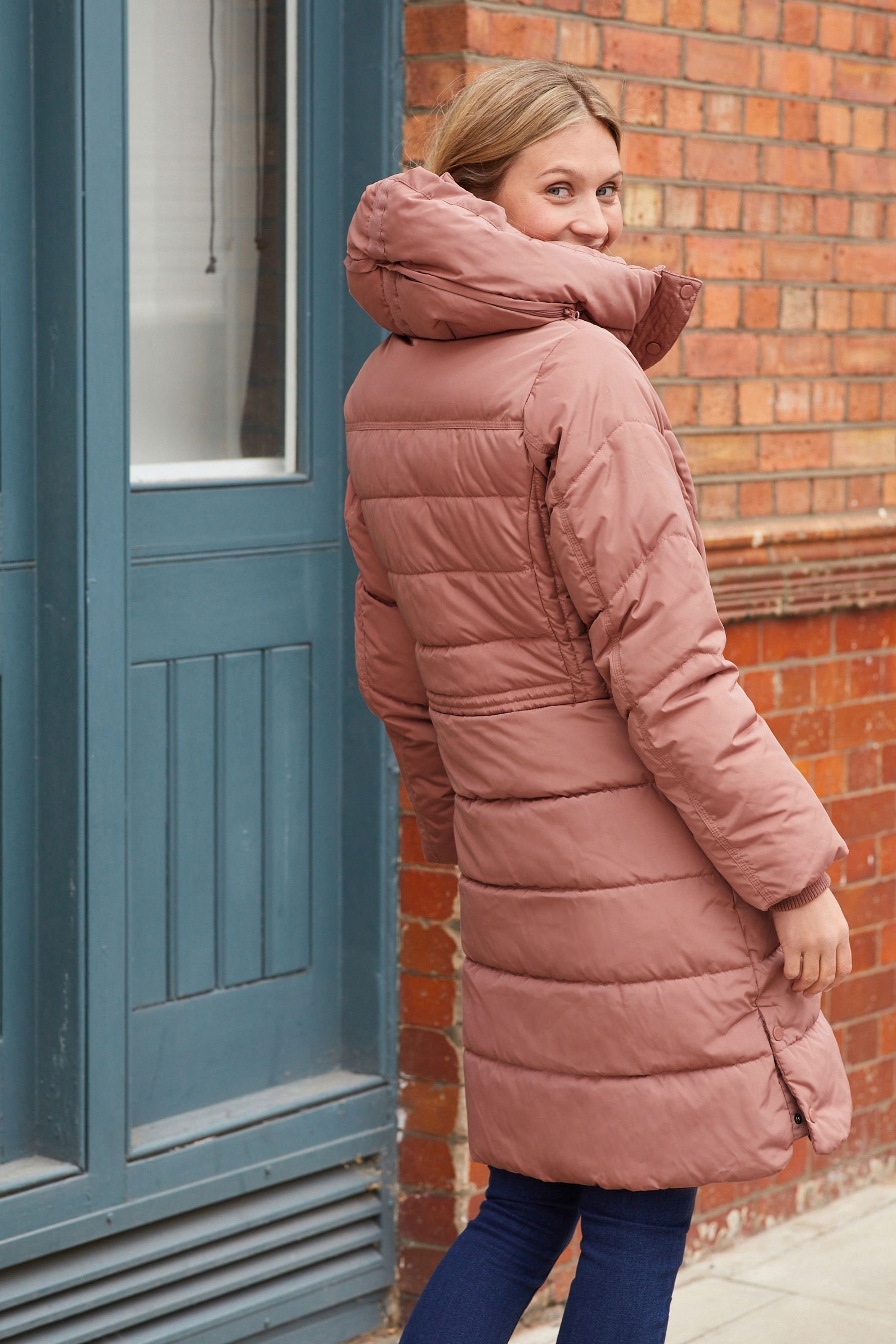 Next Steppmantel Wasserabweisender Kapuzenmantel Recyclingpolyester (1-tlg)