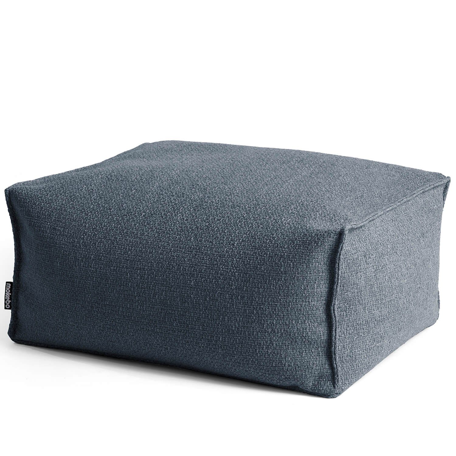 mokebo Pouf Der Ruhestifter (aus nachhaltigem Recyclingstoff), Sitzhocker, Bodenkissen, Fußhocker, Hocker & Sitzkissen eckig in Blau