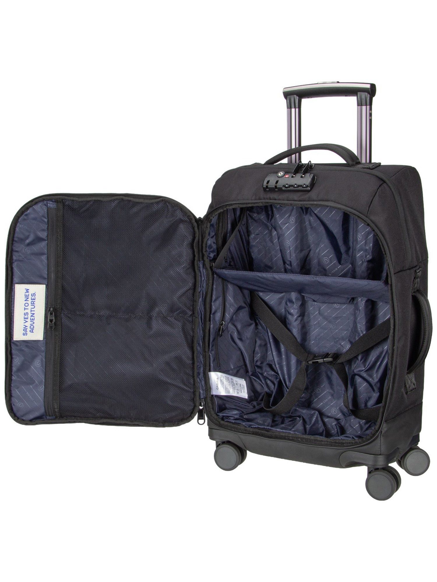 CABAIA Trolley Soft Suitcase 4 Wheels Small