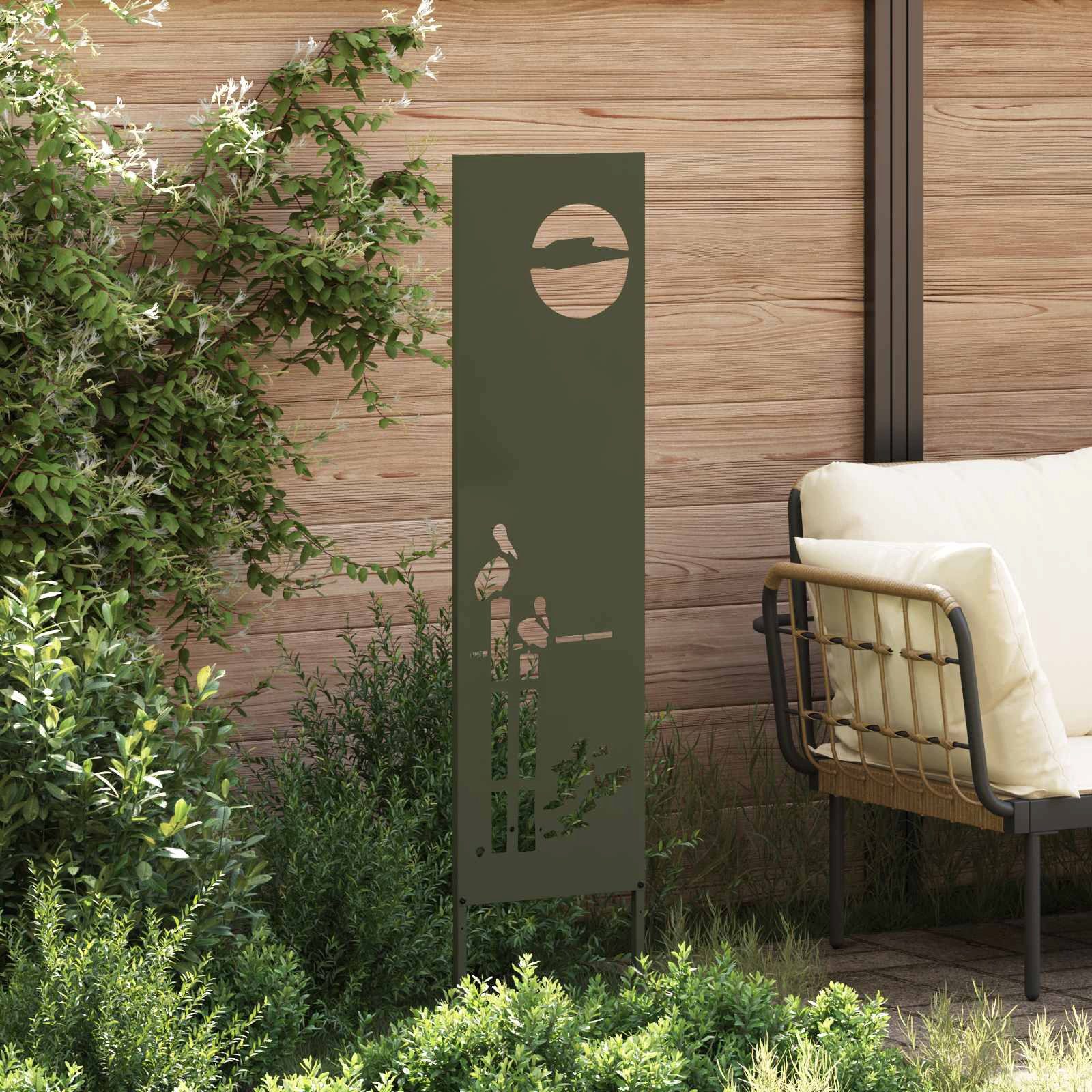 vidaXL Wandbild Garten Sichtschutz-Leinwand Olivgrün 32 x 140 cm, (1 St)