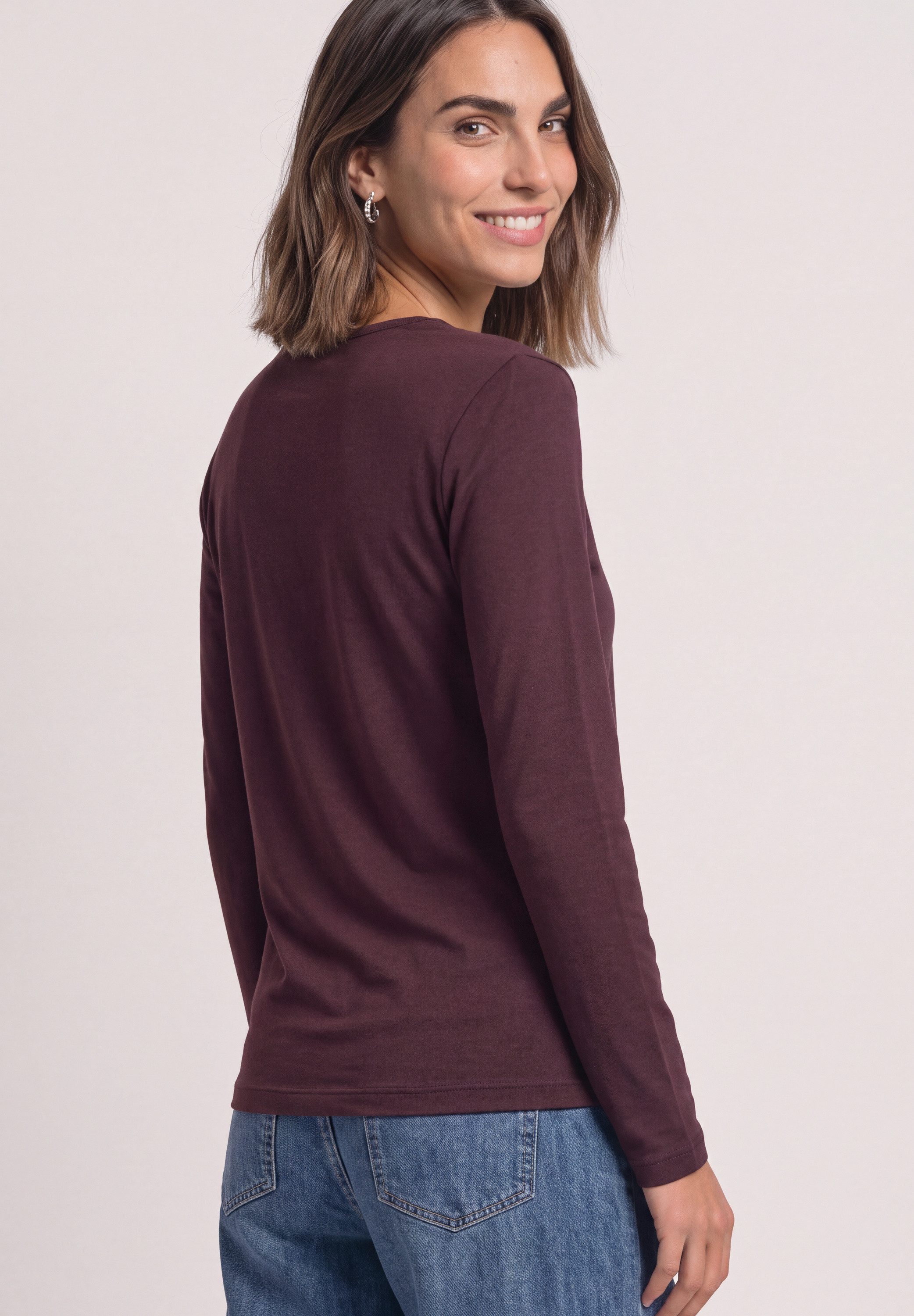 STREET ONE Langarmshirt in Unifarbe – Bild 2 von 5