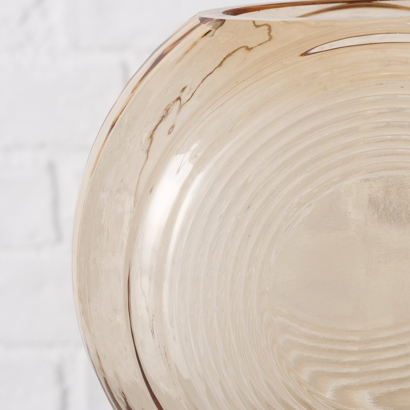 BOLTZE Dekovase "Ohio" in Glas H15cm, Vase beige aus