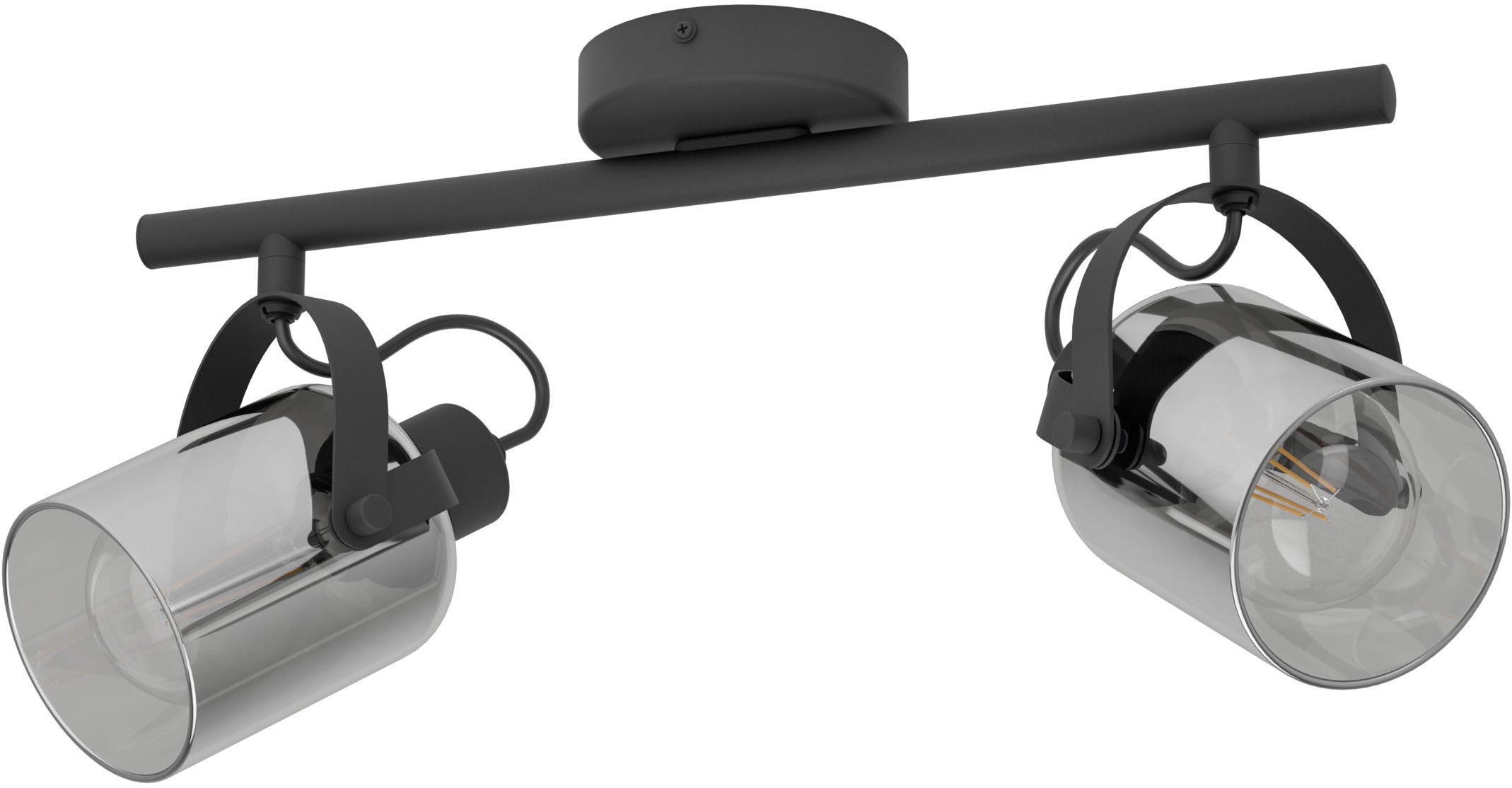 EGLO Deckenspot BERREGAS Spotlampe - Stahl - E27 - 2X40W - IP20, ohne Leuchtmittel, Wandleuchte, Wandspot, schwenkbar, Strahler, L44 x B11 x H24 cm