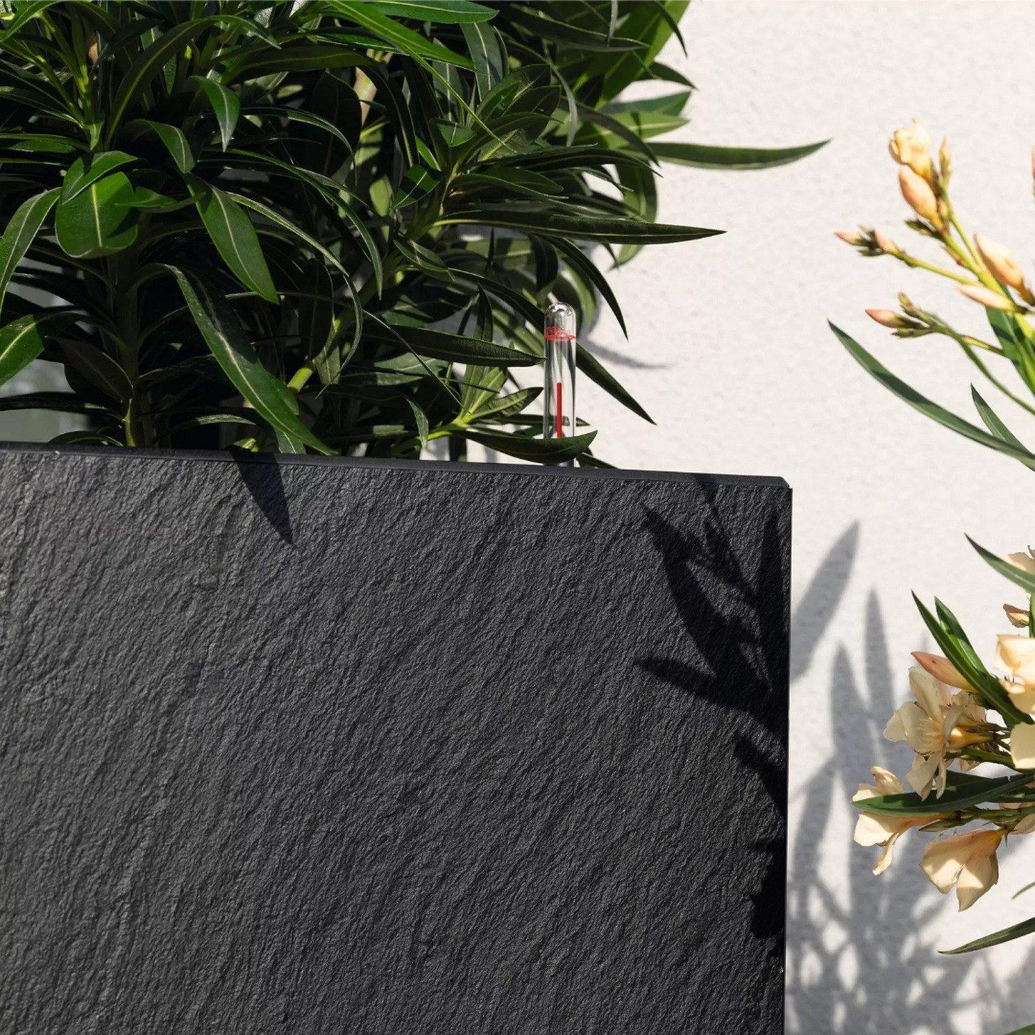 Lechuza® Pflanzkübel Pflanzgefäß Canto Slatestone 30 low light grey (Komplettset)