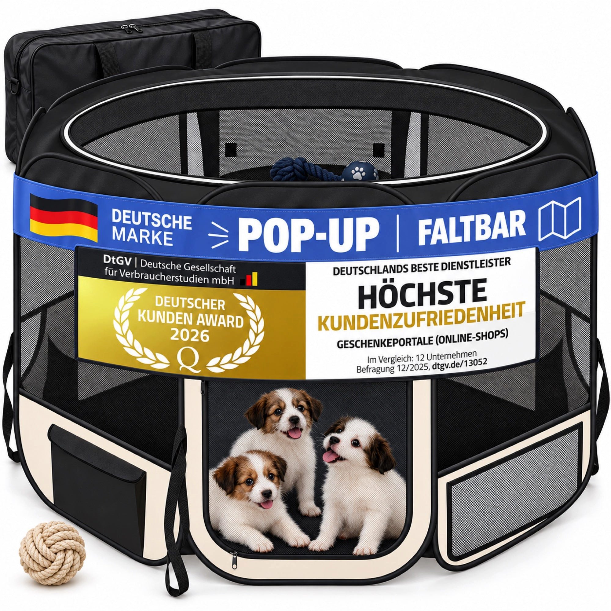 all Pets United Tierhaus Welpen Laufstall XXL – Faltbarer Kleintier Auslauf, Kleintier Welpenauslauf Freigehege