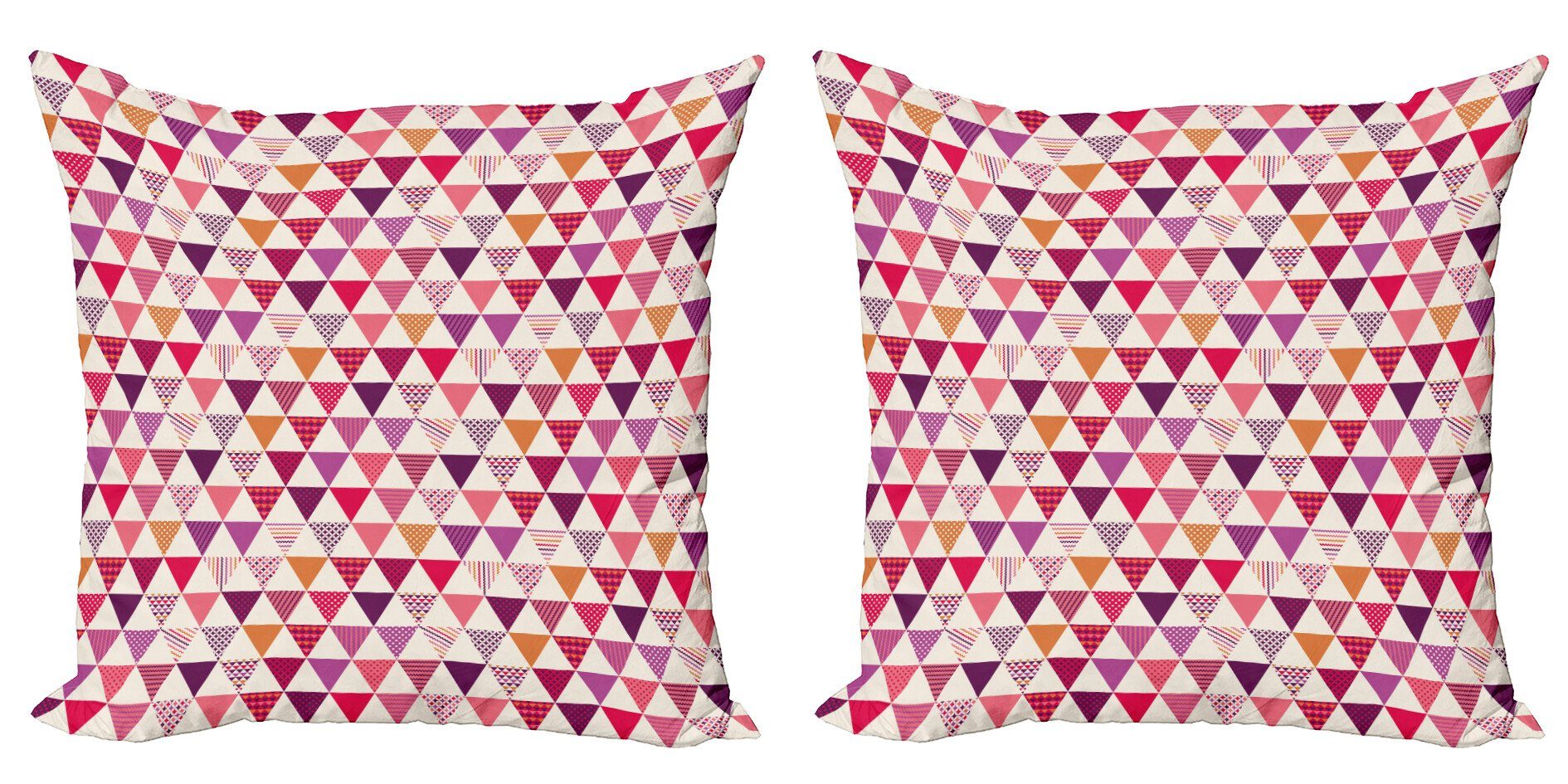 Stück), Accent Doppelseitiger Modern Abakuhaus Rosa Kissenbezüge Dots Triangles (2 Digitaldruck, Geoemetric