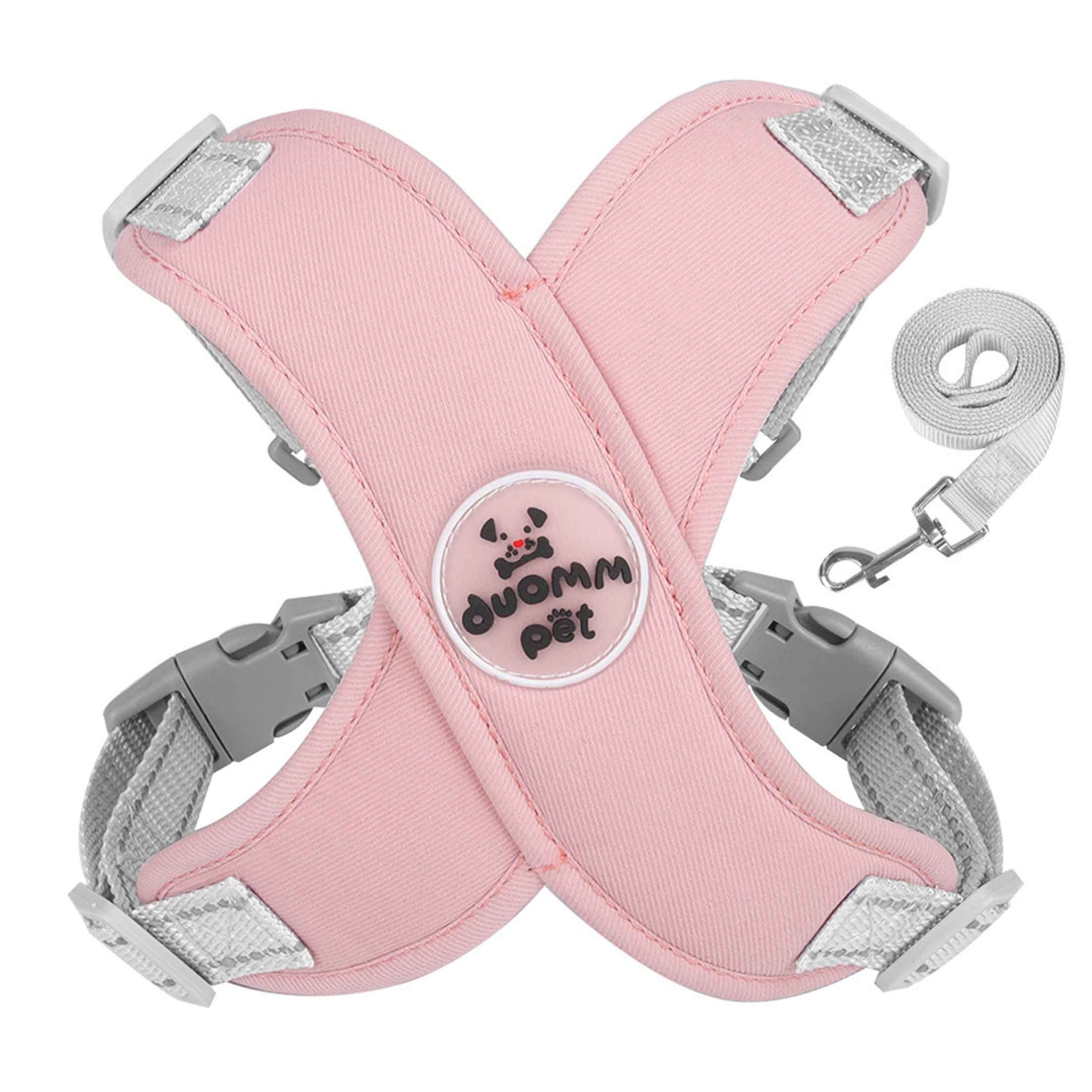 KINSI Hunde-Geschirr Hundegeschirr, Hundeweste mit Leine, Brustgeschirr für Haustiere, Geeignet für 6-10 kg Verstellbarer, reflektierender Hunde-Brustgurt