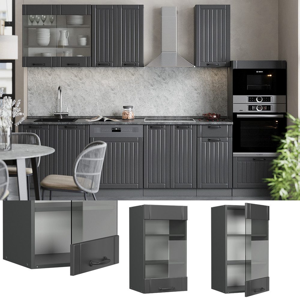 Vicco Glashängeschrank Fame-Line, Dunkelgrau/Anthrazit, 40 cm günstig online kaufen