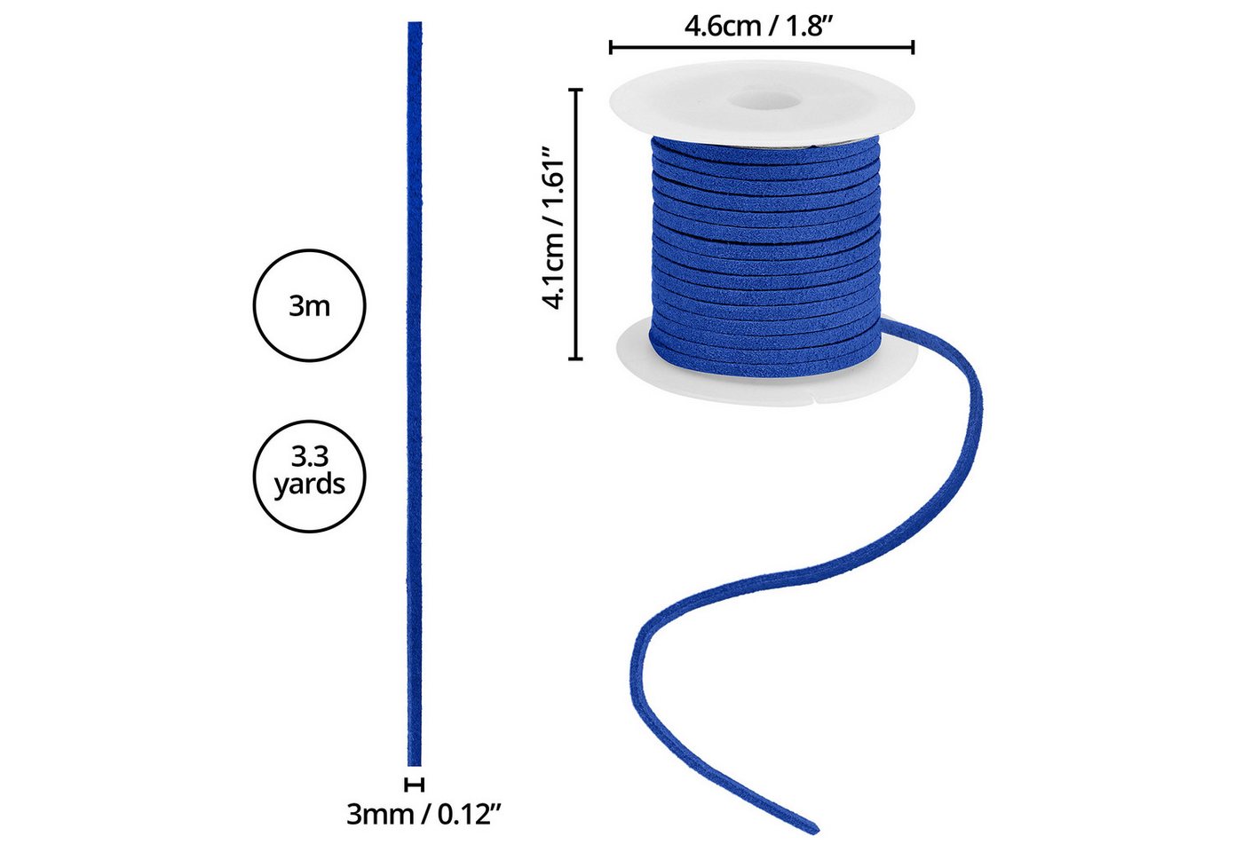 Thumbnail - Curtzy Streudeko 12er Set Lederbänder 3mm Stärke & 3m Länge für Schmuckbasteln, (12-tlg)