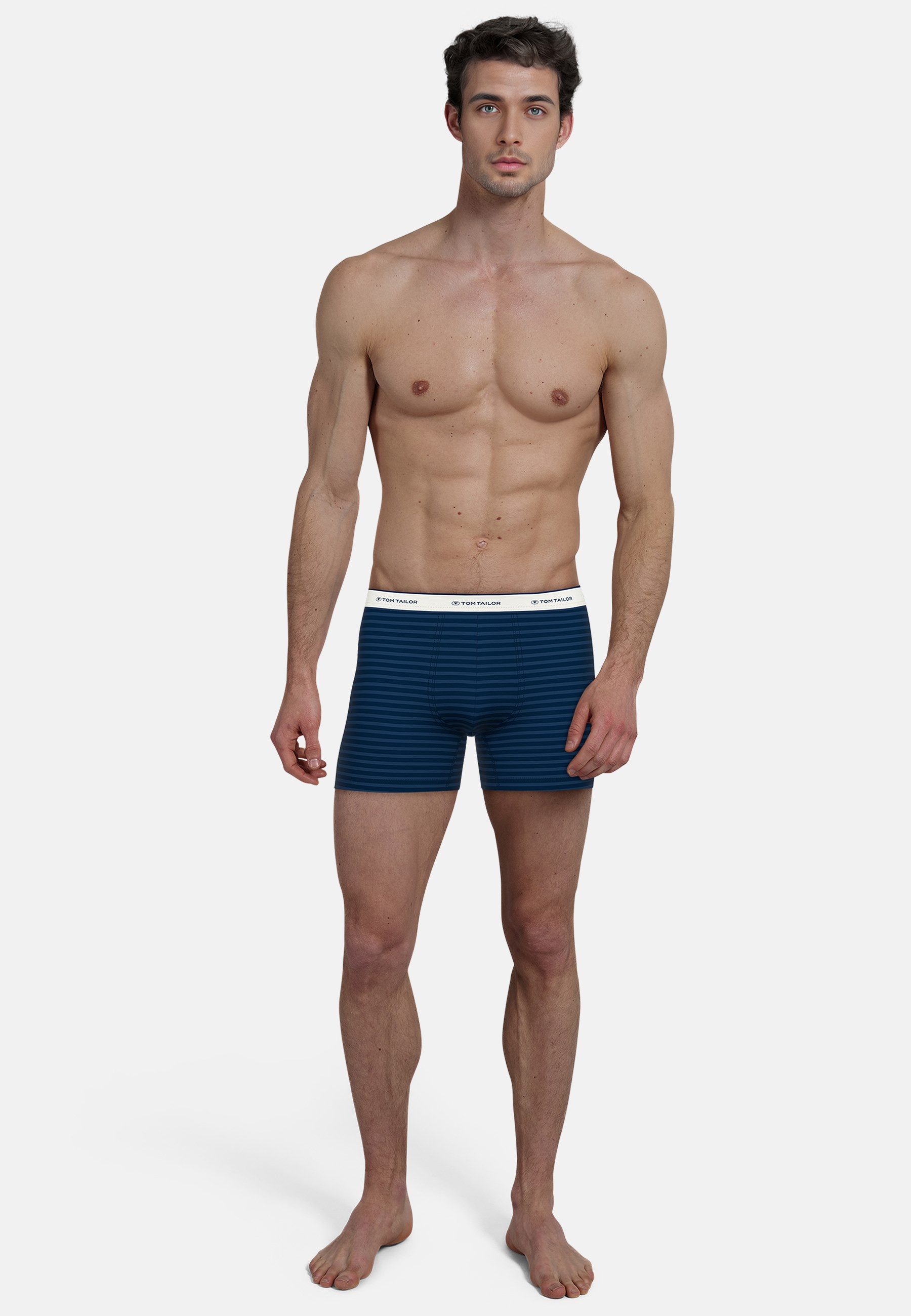 TOM TAILOR Boxershorts Kentucky (4er Pack) weich, elastisch, bequem, eng, atmungsaktiv, Logobund, Baumwollmix