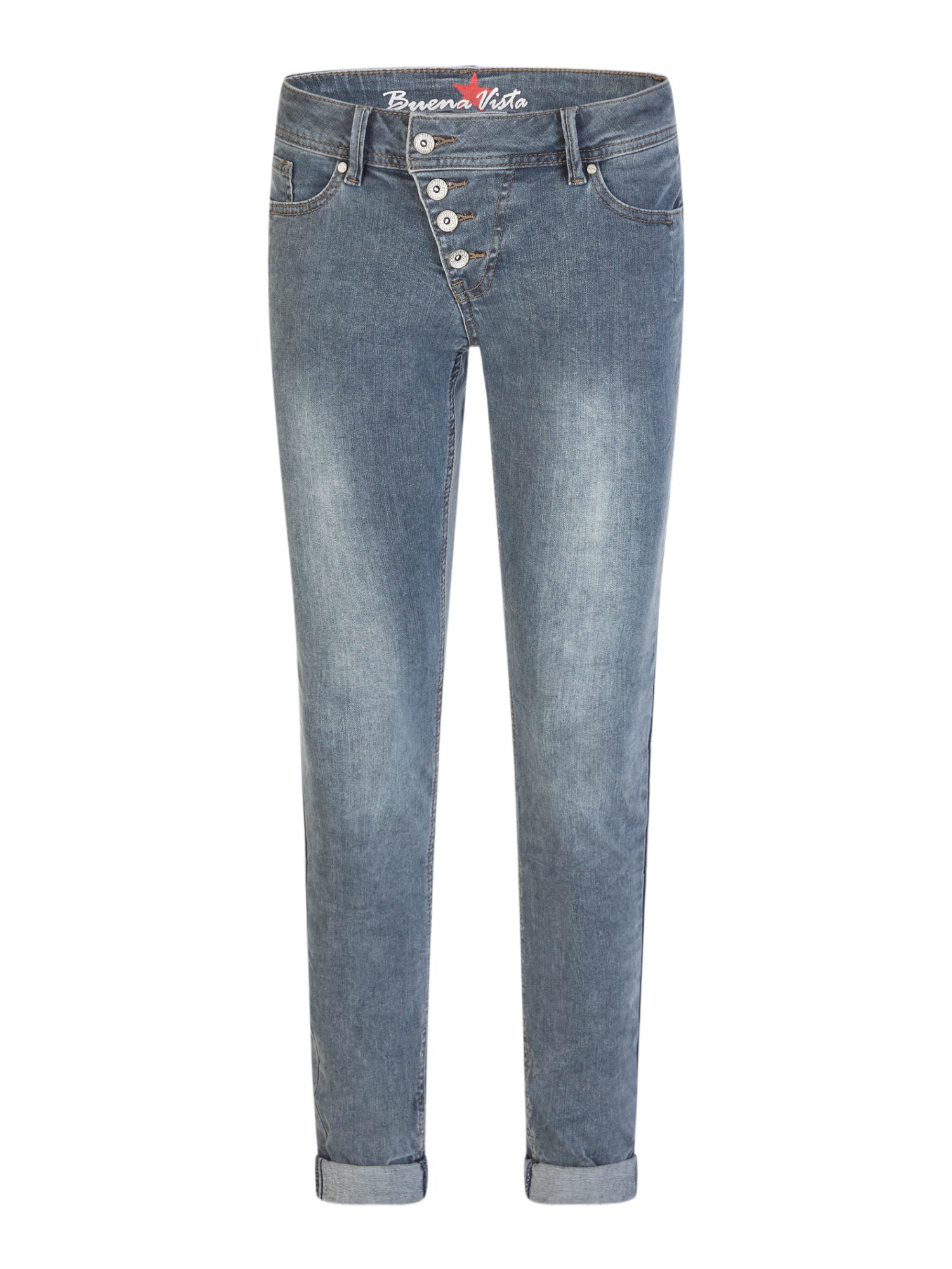 Buena Vista Stoffhose blau,Casual,Baumwolle,Unifarben,Slim Fit,Mittel