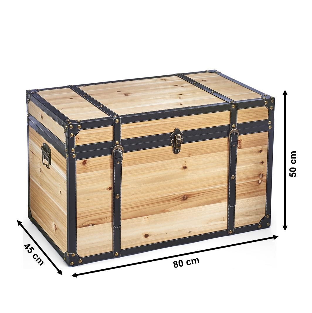 Kobolo Truhe Schatztruhe Holztruhe FLORENCE mit Details Größe L günstig online kaufen