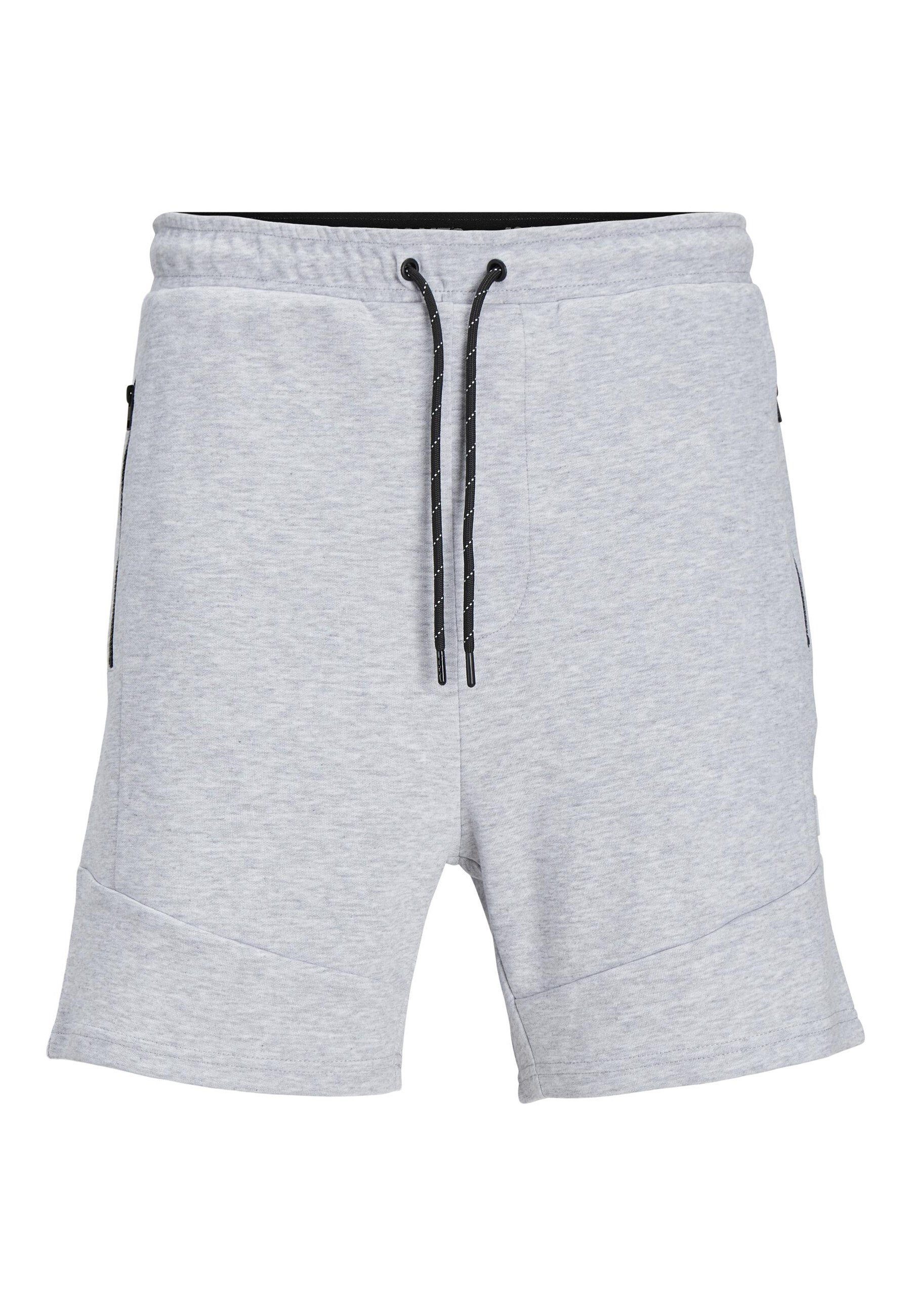 Jack & Jones Sweatshorts Shorts Weiche STAIR SWEAT SHORTS mit Logo-Aufnäher (1-tlg) grau