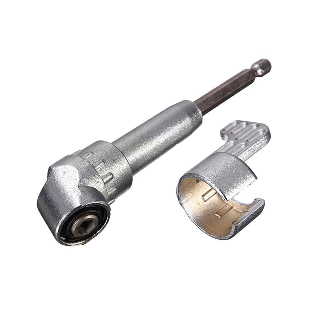 Trade-Shop Winkelgelenk Winkelgetriebe Winkelaufsatz für viele Akkuschrauber Winkelschrauber, Sechskantaufnahme (6,35mm Schaft HEX 1/4) und 105° Winkel