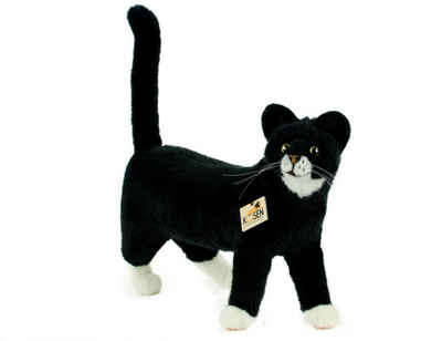 Kösen Kuscheltier Katze Mauz schwarz-weiß 40 cm Kuscheltier, Hochwertiges Webfell