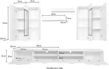 Helvetia Wohnwand Sarah, (Set, 8-St)