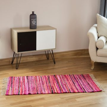 Teppich Flickenteppich mehrfarbig, relaxdays, Höhe: 10 mm, Rot