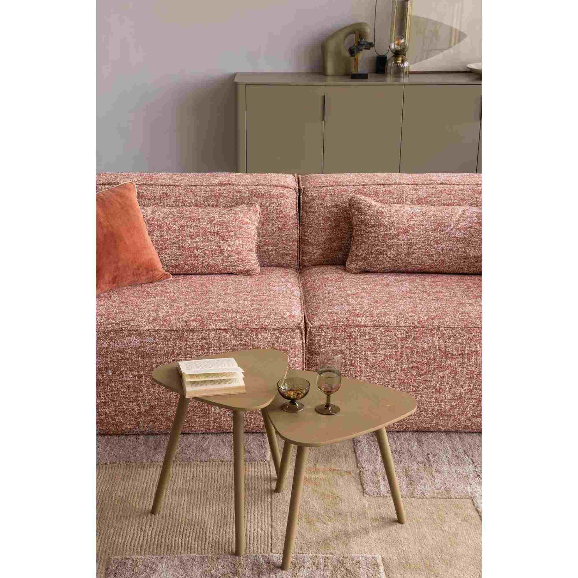 WOOOD Beistelltisch Nila 2er-Set aus Holz in Sand - aus Eschenfurnier, modern & natürlich (2er-Set), Praktisch und kompakt