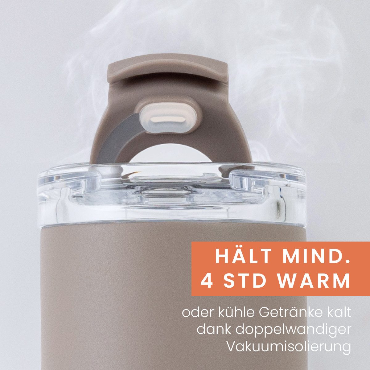 GRØNENBERG Thermobecher Kaffeebecher to go 440ml, 100% Auslaufsicher, Hält mind. 4 h warm, Rutschfest – Bild 4 von 5