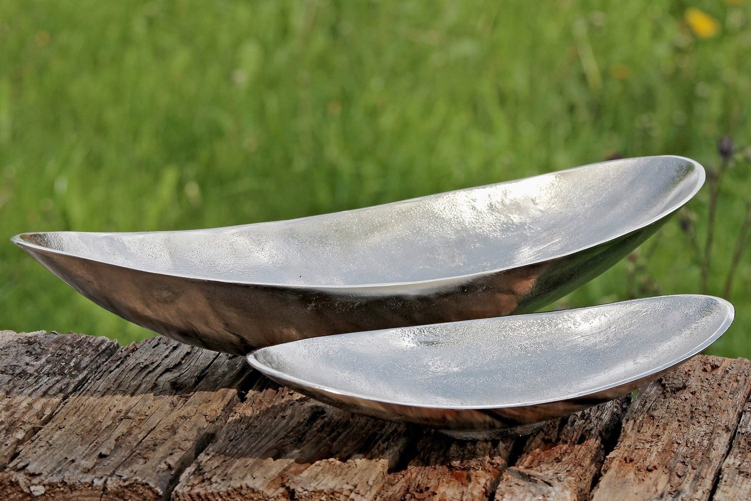 BOLTZE GRUPPE GmbH Dekoschale PHÖNIX, B 51 cm, T 19 cm, Silbergrau, Alumini günstig online kaufen