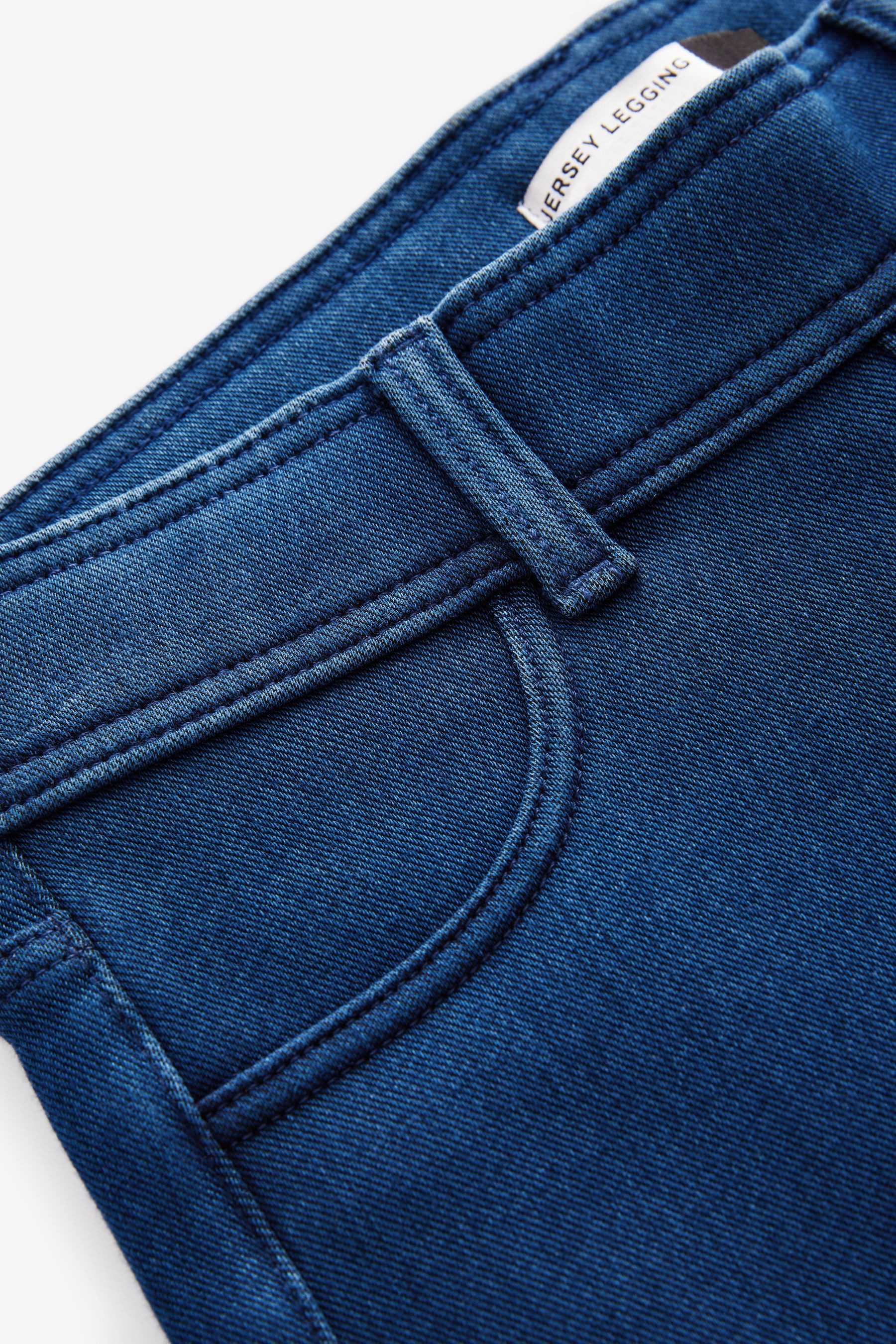 Next Jeansleggings Denim-Leggings aus angerautem Jersey, Kurzgröße (1-tlg)