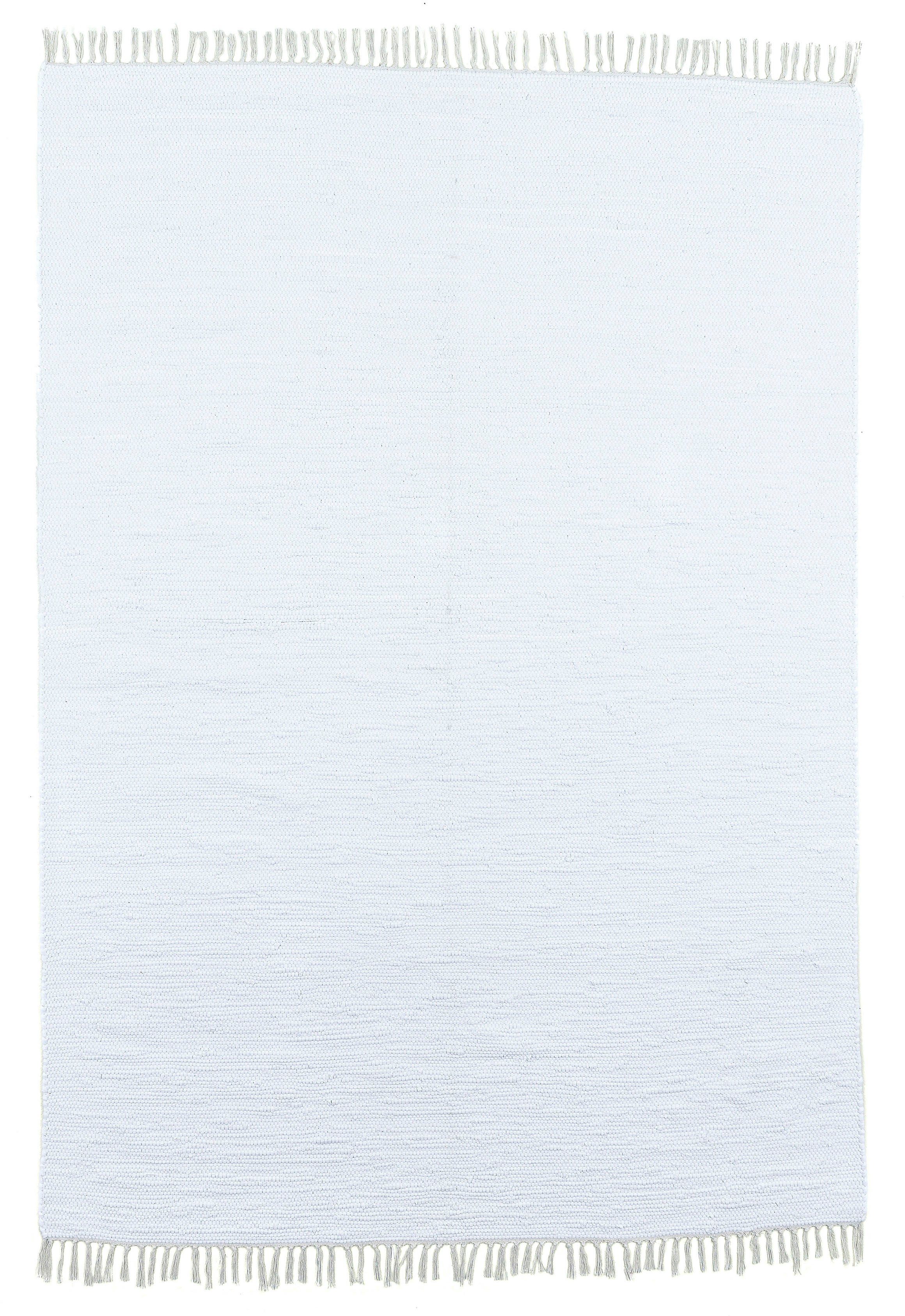 Teppich Happy Cotton, THEKO, rechteckig, Höhe: 5 mm, Handweb Teppich,  Flachgewebe, reine Baumwolle, handgewebt, mit Fransen