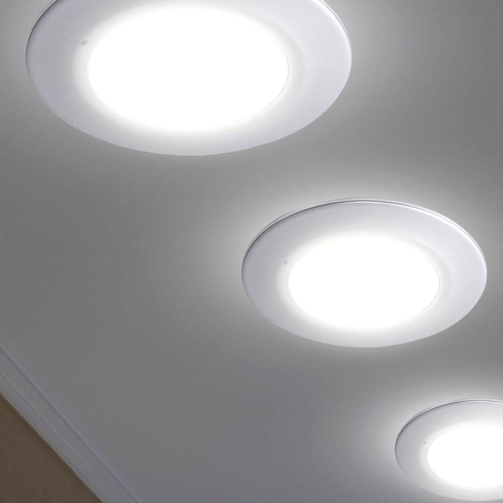 9er Leuchten Spot Decken etc-shop weiß Einbaustrahler, rund Set Lampen Warmweiß, LED inklusive, LED Einbau Leuchtmittel Strahler