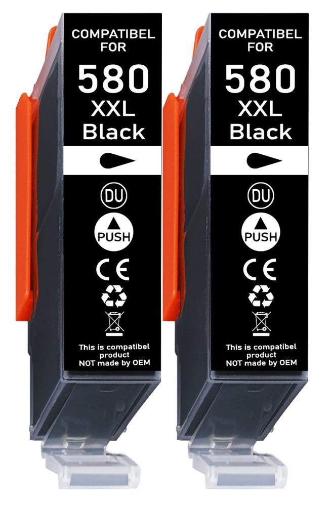 Druckerparadies 2er Sparpack für Canon 580 XXL Druckerpatronen Set Tintenpatrone (2-tlg., TS6150 TS6151 TS6240 TS6241 TS6250 TS6251 TS6350 TS6351 TS705)