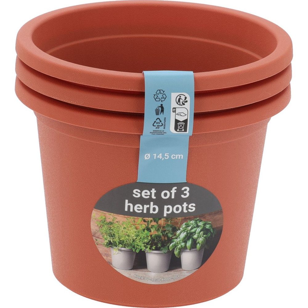 Koopmann Blumentopf 3er Set Blumentopf - aus Kunststoff - ca. ø 14,5 cm - orange