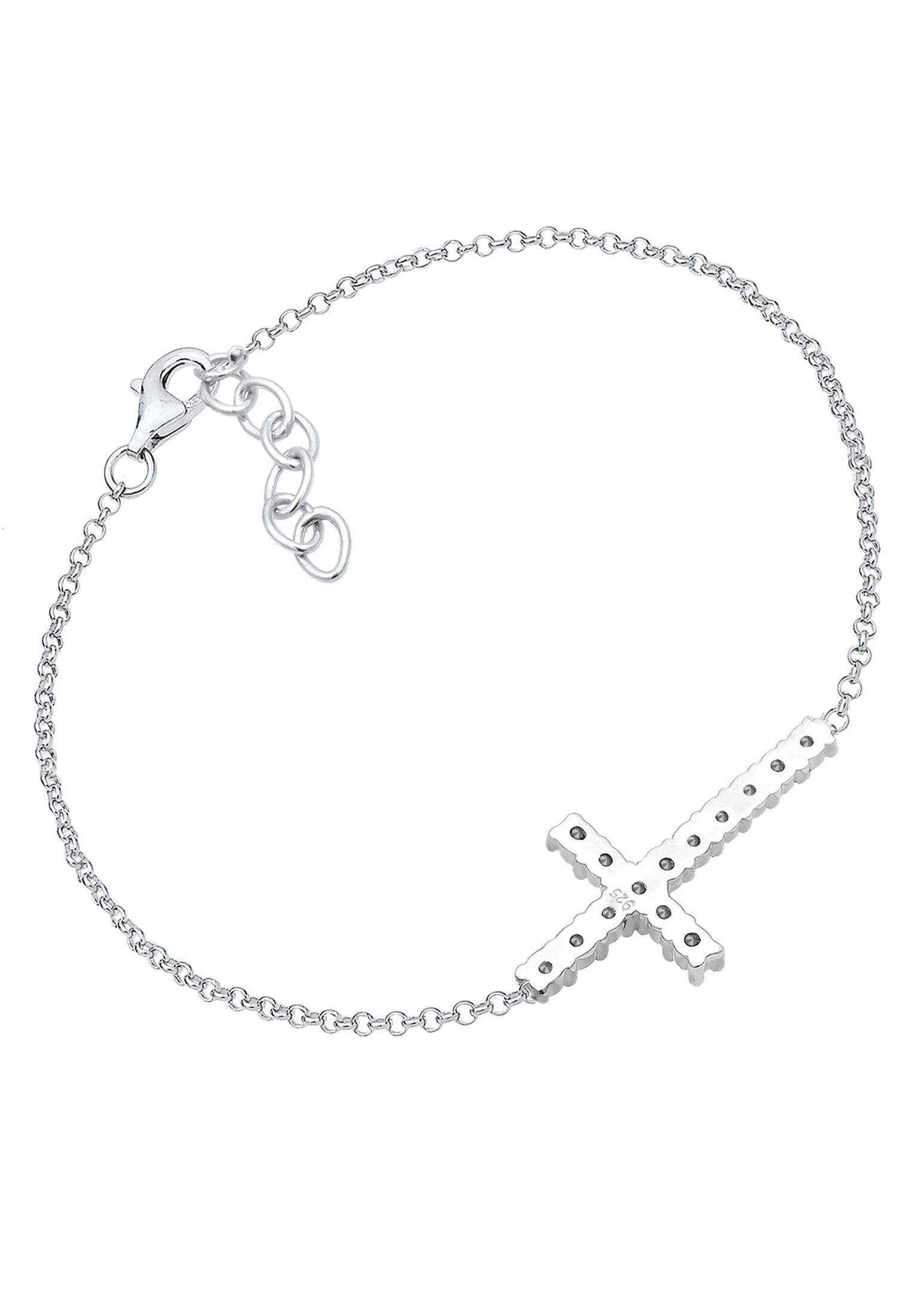 Elegant Silber Funkelnd Kristalle Armband Elli Glaube 925 Kreuz