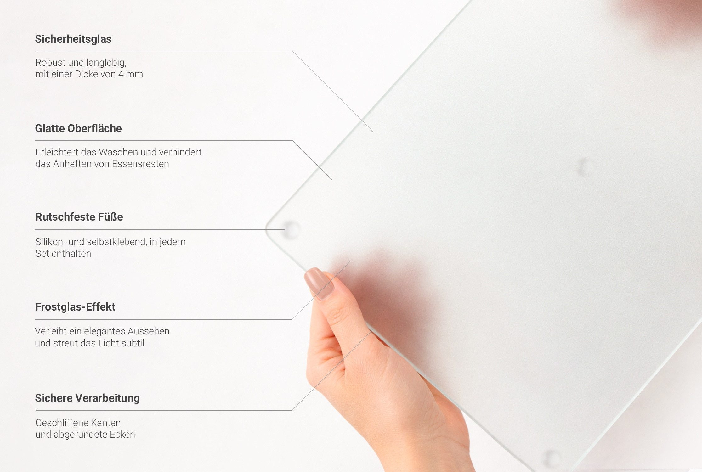 Tulup Herd-Abdeckplatte Kochfeld Schutzplatte aus Gehärtetem Glas Transparent, Milchig, Matt, (1 tlg), Rechteck