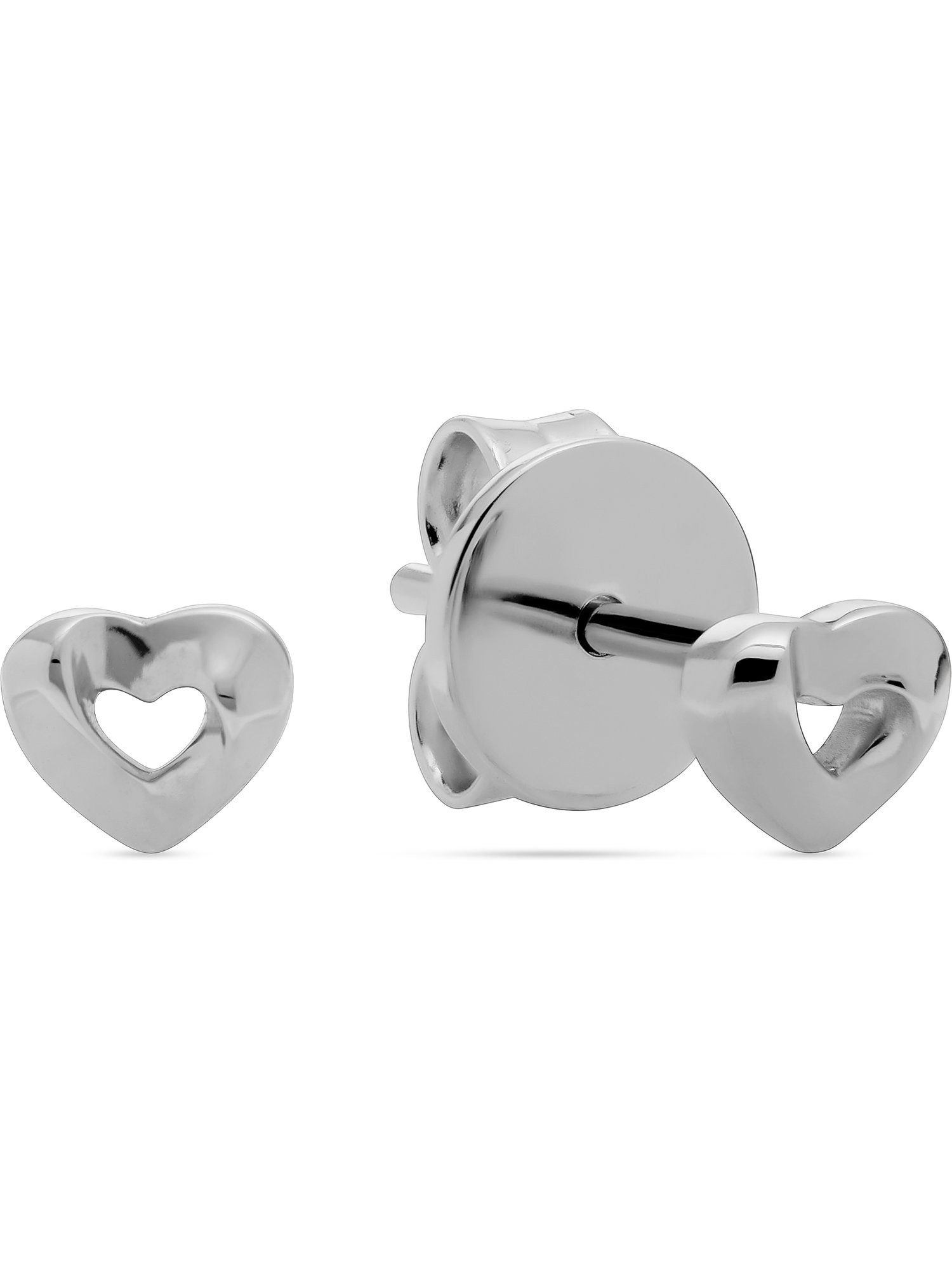 Paar Ohrstecker JETTE Damen-Ohrstecker 925er Silber, recycelt Herz