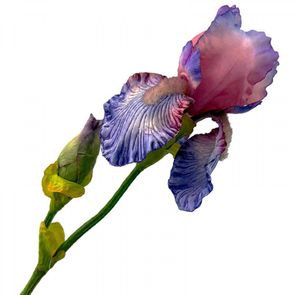 Künstliche Zimmerpflanze Seidenblume Iris Blau Violett (76cm), SILK-KA