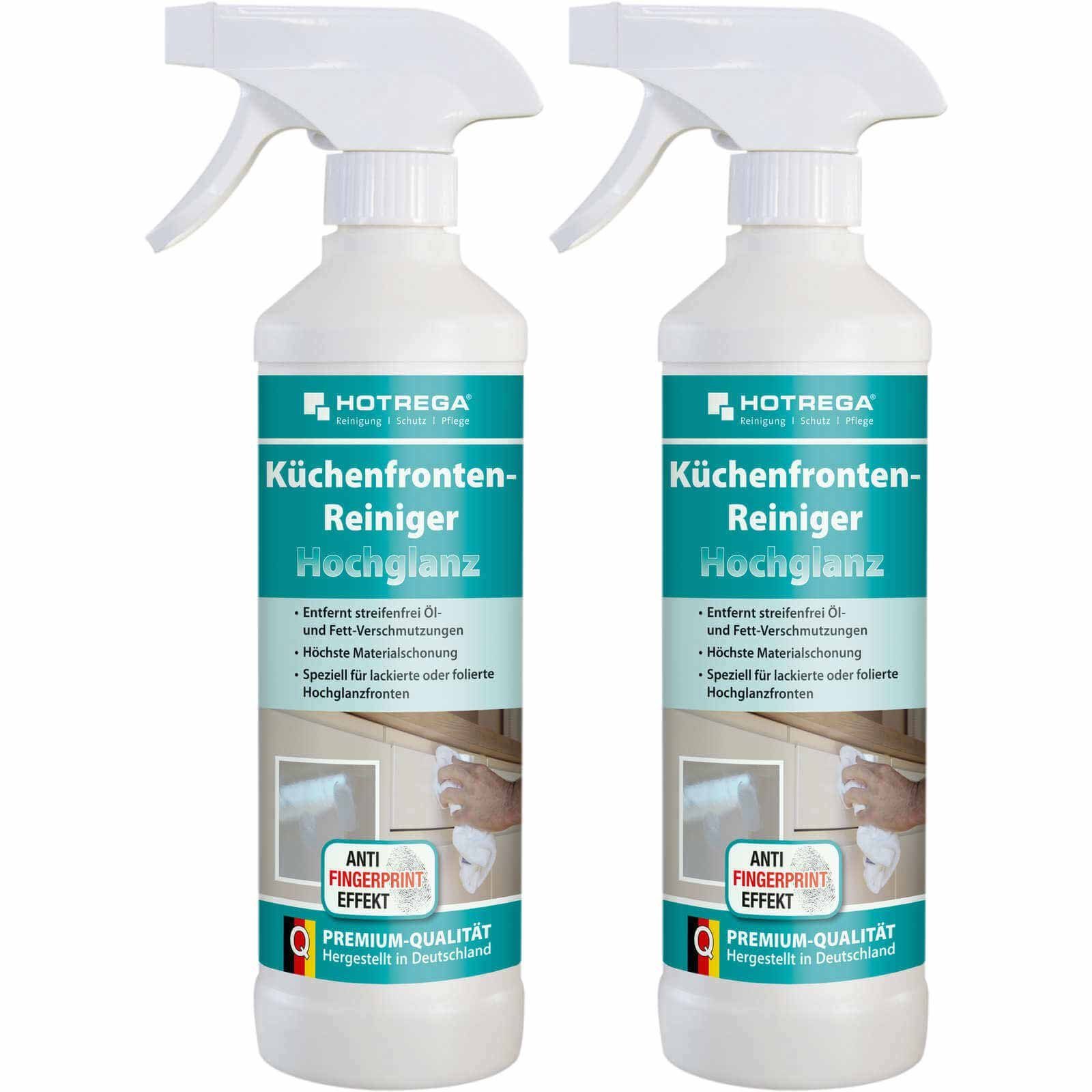 HOTREGA® Küchenfronten Reiniger Hochglanz 2x 500 ml Küchenreiniger