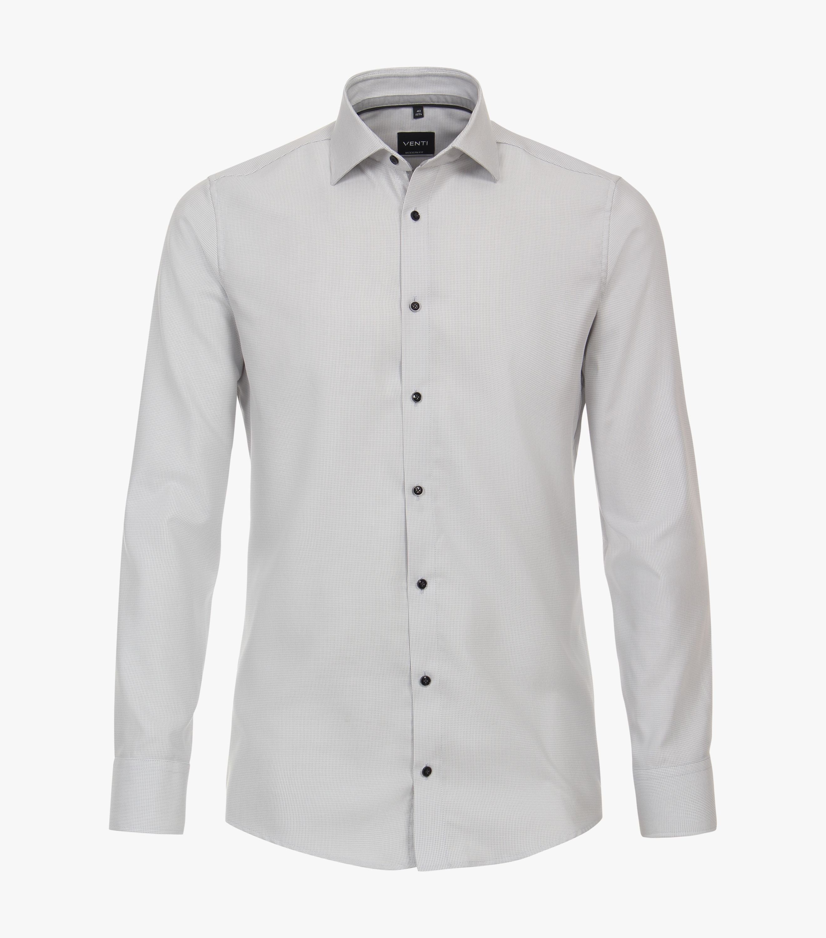 VENTI Businesshemd 134023600 Modern Fit Kent-Kragen 100 % Baumwolle Hellgrau | Klassische Hemden