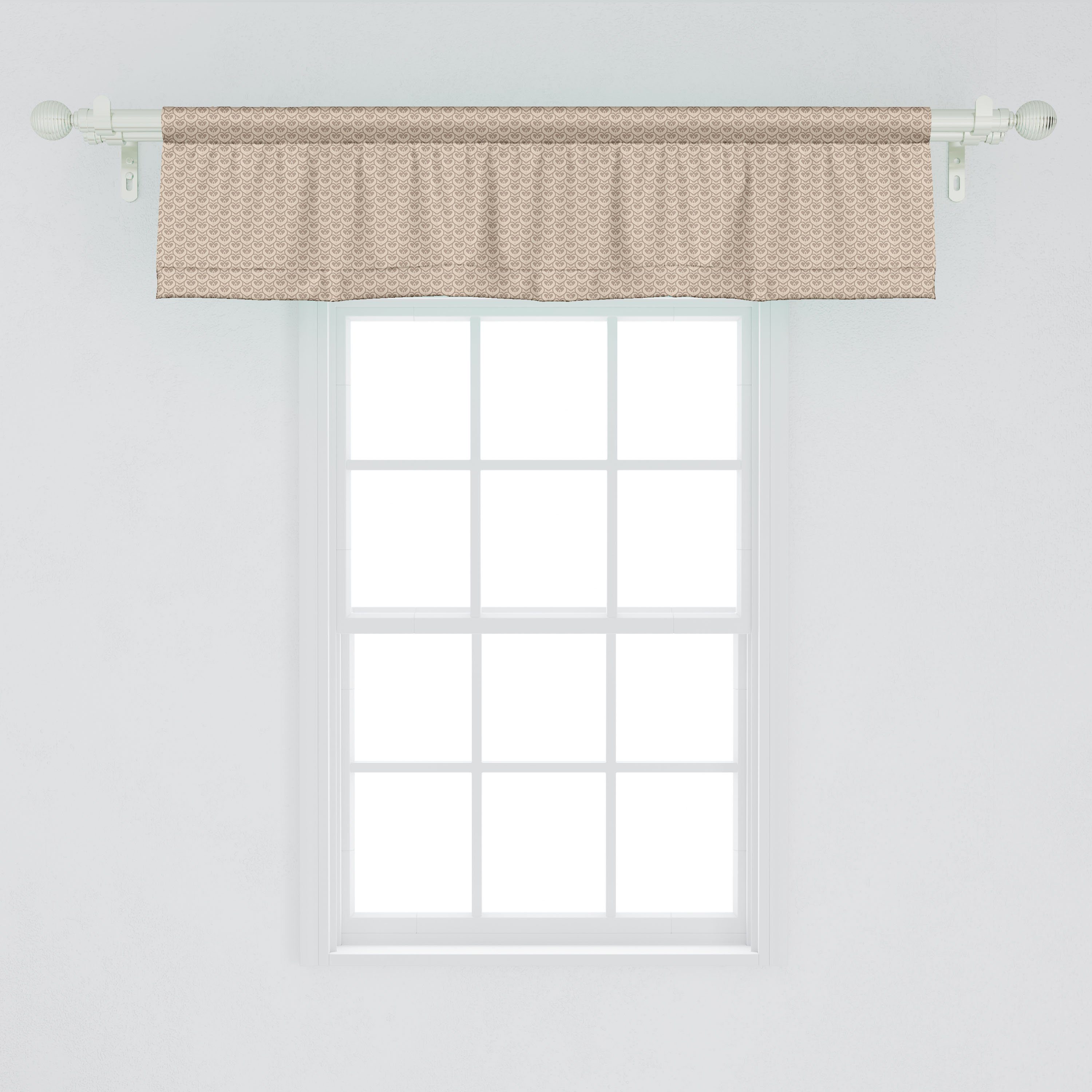 Scheibengardine Vorhang Volant für Abakuhaus, Continuing Vintage-Motive Abstrakt mit Microfaser, Schlafzimmer Stangentasche, Küche Dekor