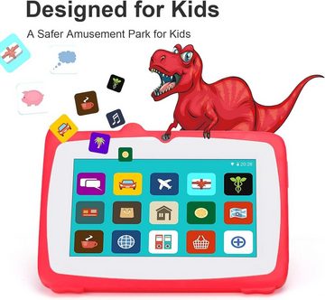 C idea CM81 Tablet (7", 32 GB, Android 12, 2,4G, Kinder-Tablet mit IWAWA vorinstalliert für Bildung Unterhaltung Rot)