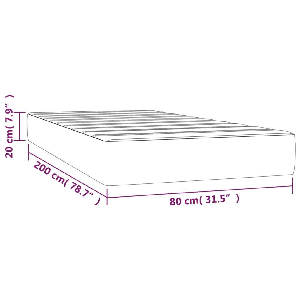 vidaXL, 80x200x20 cm Boxspringmatratze 20 Kunstleder, cm Cappuccino Taschenfederkernmatratze hoch