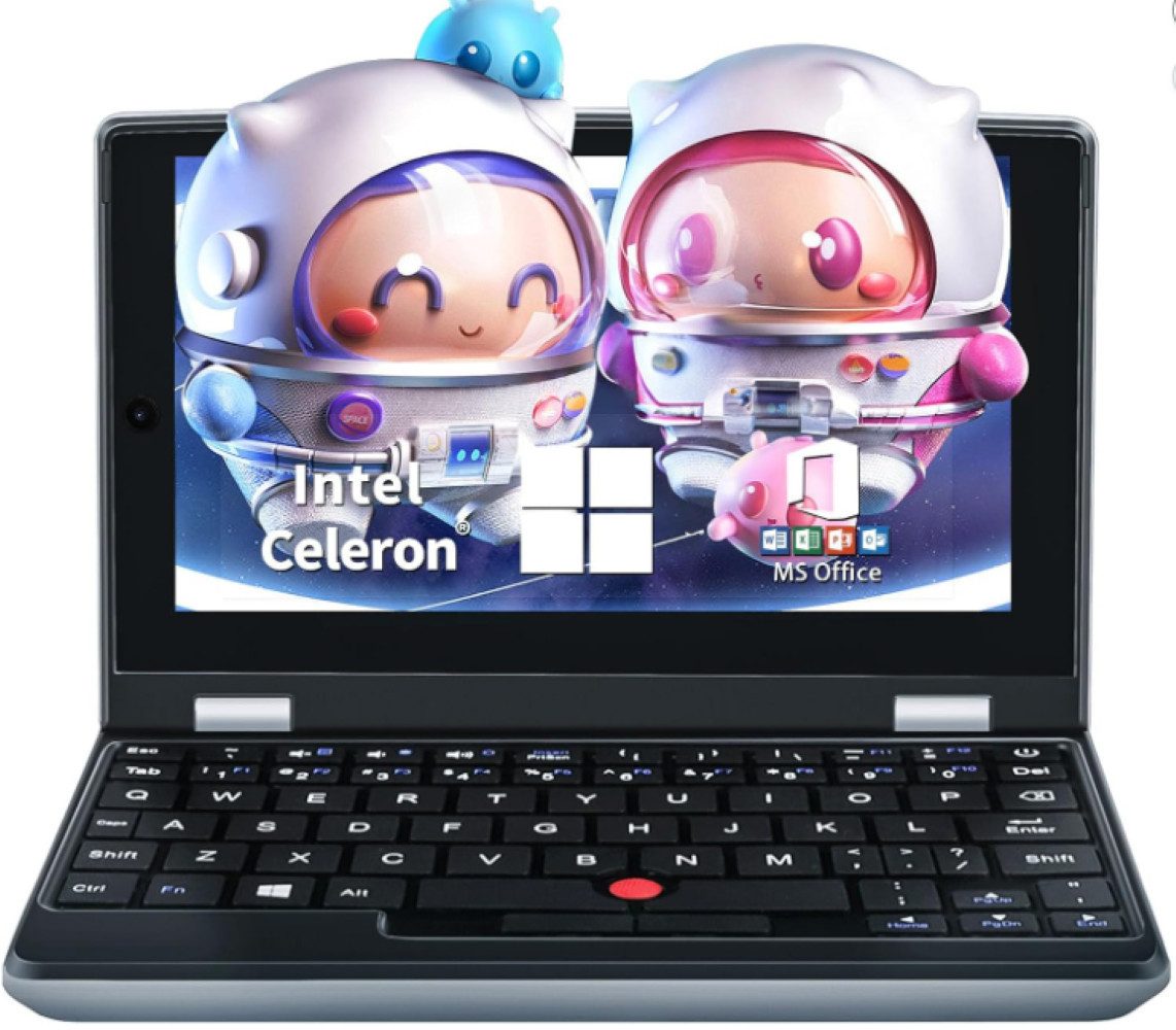 LONGEVINCE 7'' Touch Laptop Intel Celeron N4000 Notebook (17,78 cm/7 Zoll, Intel Celeron N4000, Intel UHD Graphics 600, 12 GB, 128 GB SSD, 12+128GB SSD, IPS HD, Metallgehäuse, USB3.0, Mini-HDMI)