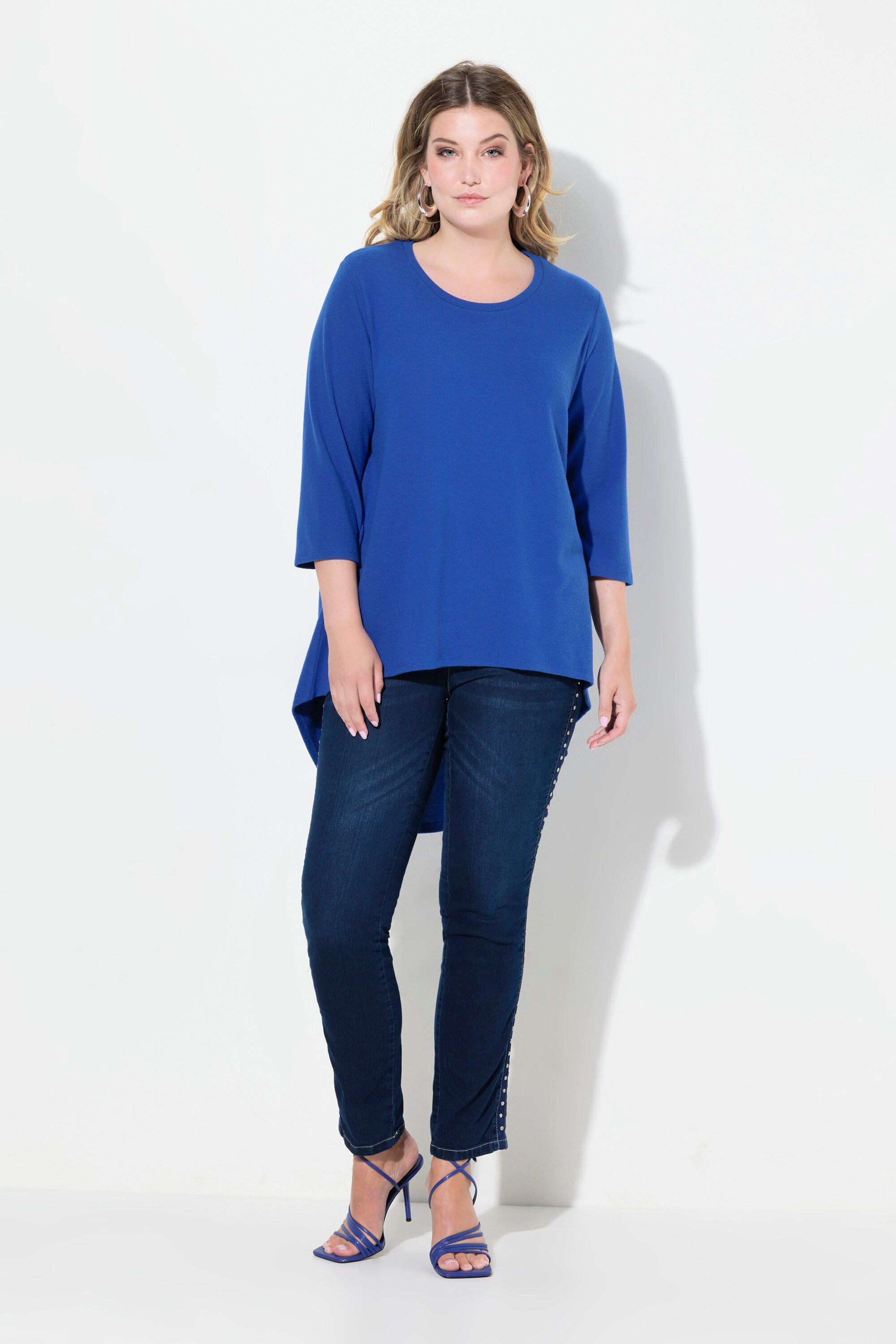 MIAMODA Strickpullover Pullover A-Linie gerundeter Saum günstig online kaufen