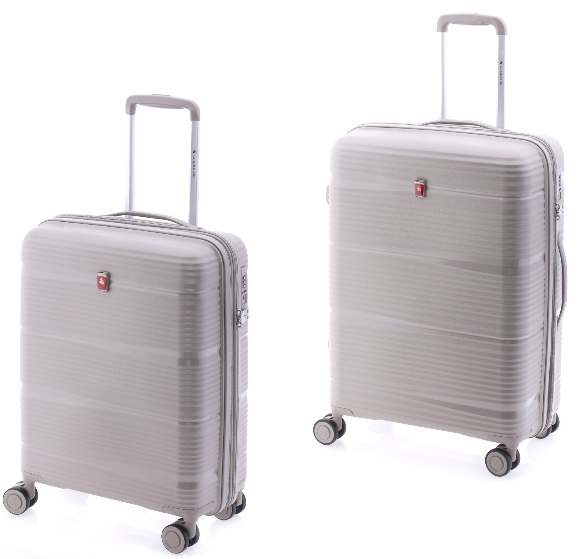 GLADIATOR Hartschalen-Trolley Set: 65+55 cm, 4 Rollen, TSA-Schloss, Dehnfalte, Polypropylen,3 Farben