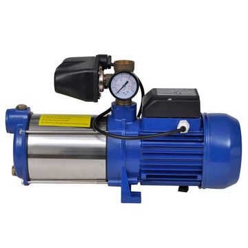 vidaXL Wasserpumpe Kreiselpumpe mit Manometer 1300 W 5100 L/h Blau